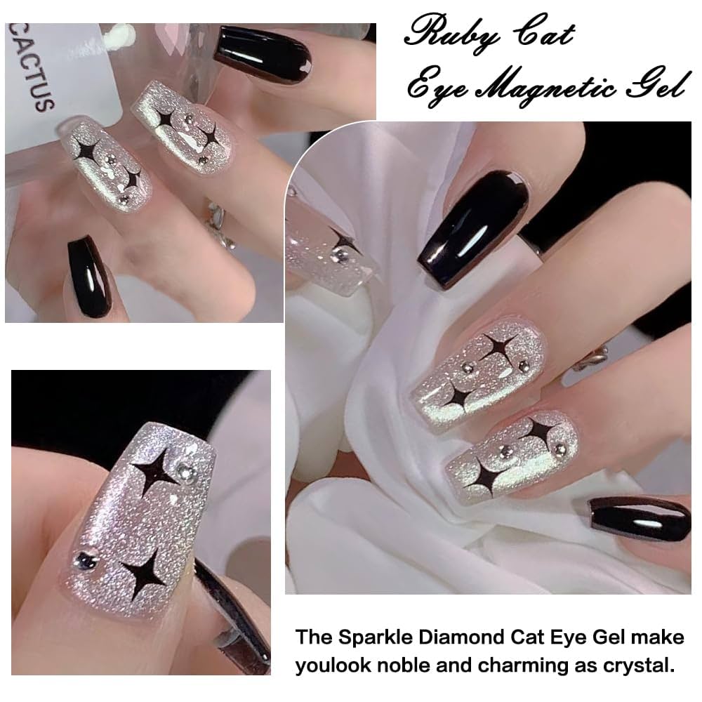 Amazon.com : NAILKISS Sliver Cat Eye Magnetic Gel Polish